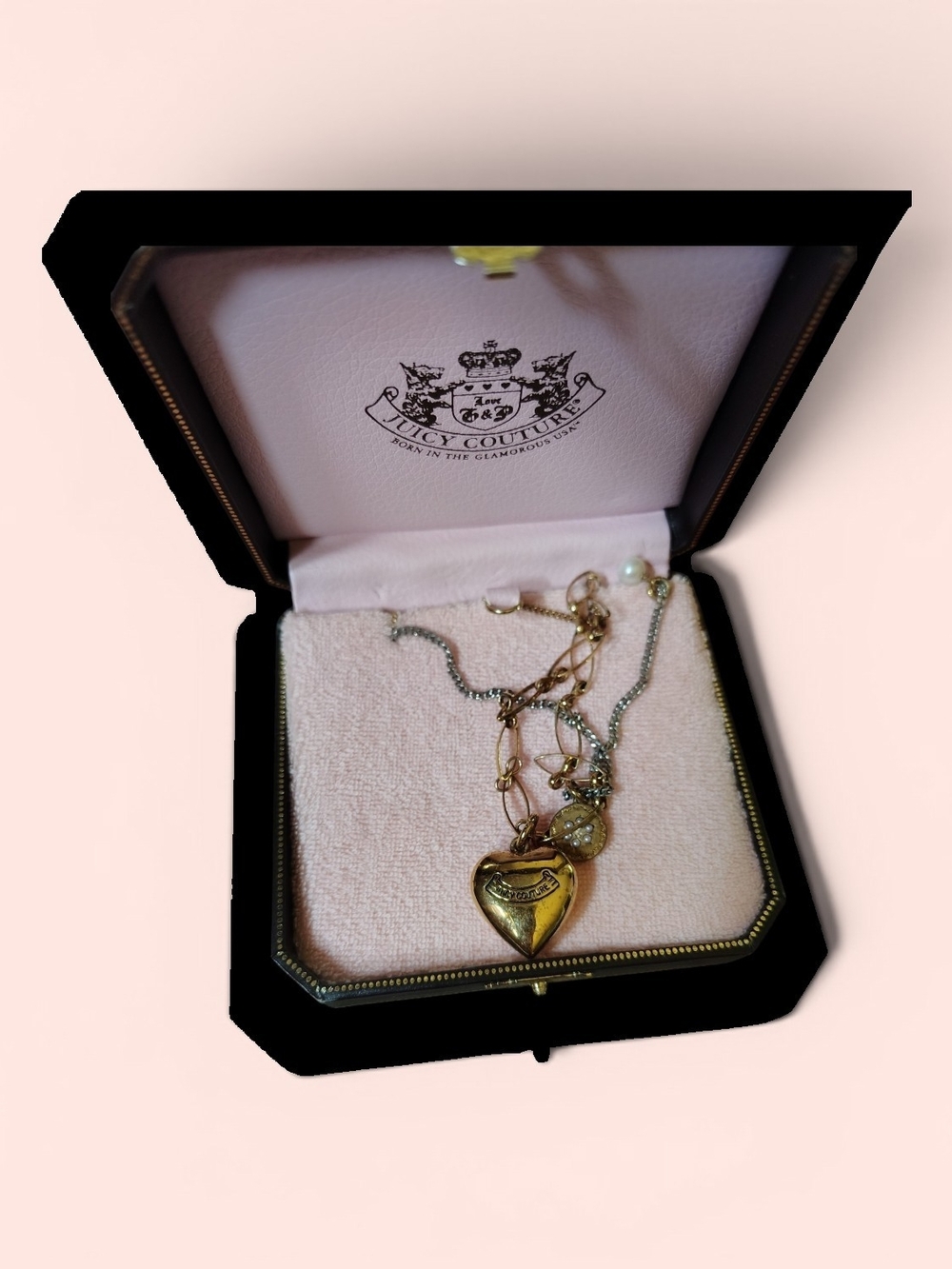 Juicy Couture Gold Heart Charm Layered Necklace